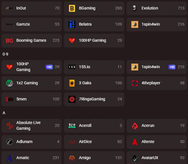 kingia casino providers